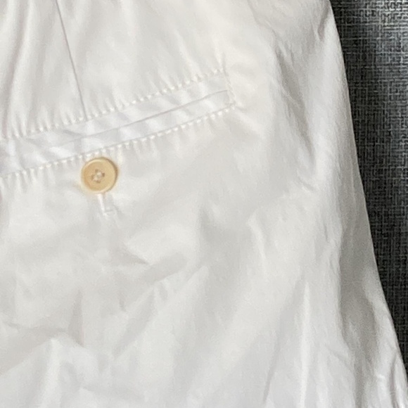 Prada Womens White Pleated Front Slash Pocket Chino Shorts Size 46 - Picture 3 of 10